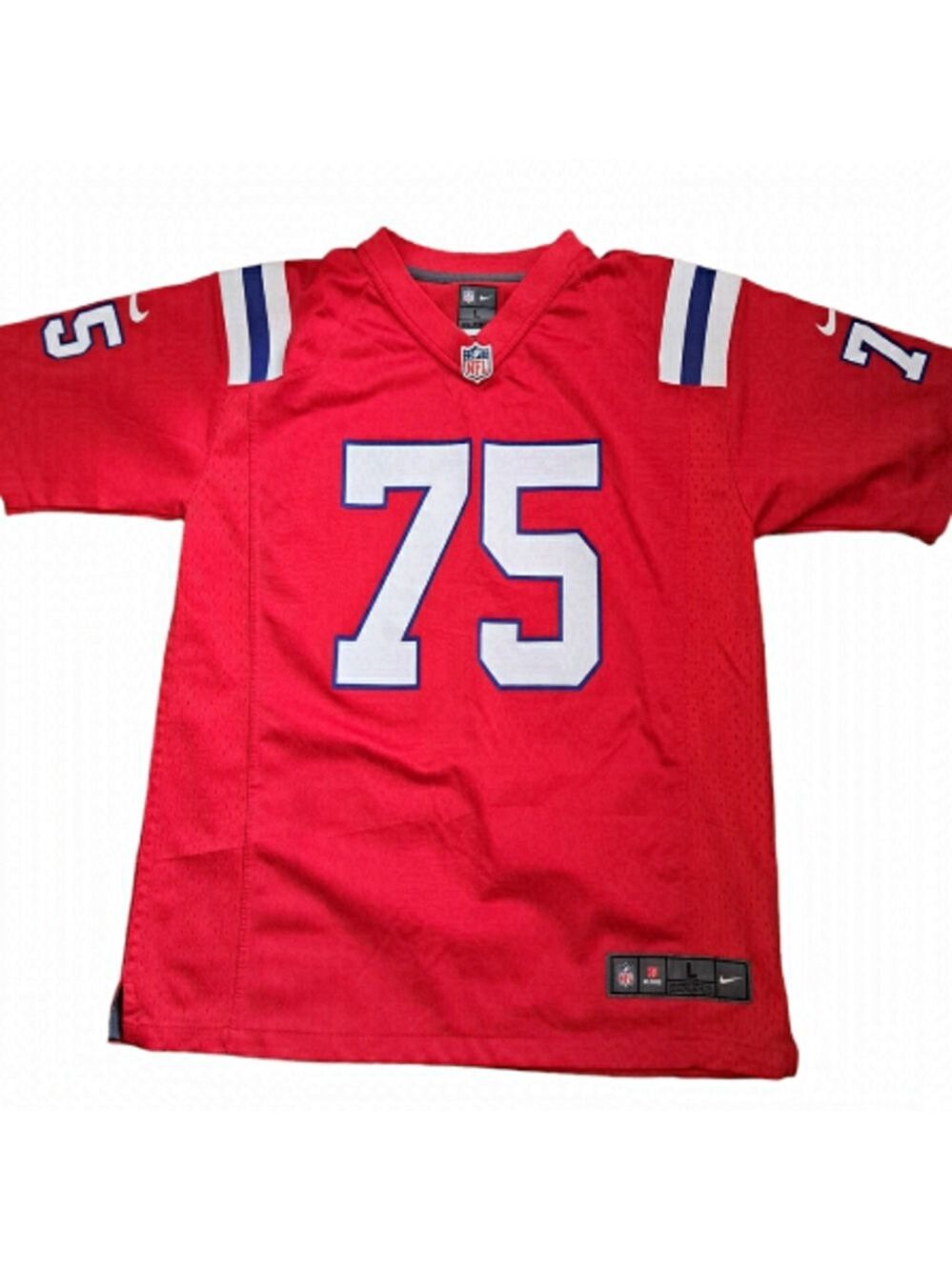 Nike Vince Wilfork #75 On Field Red White Jersey YOUTH L 14-16 NFL football